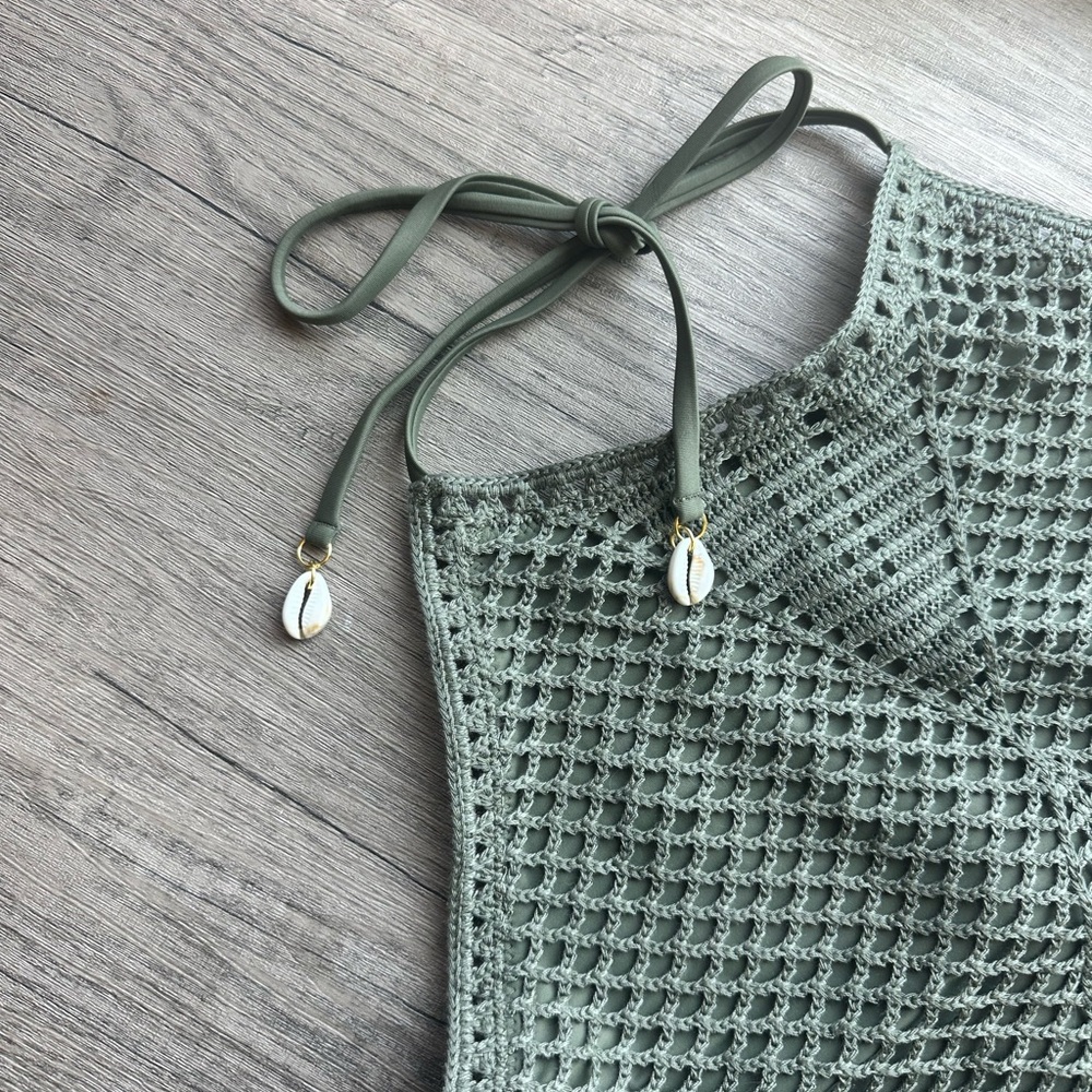 Aerie Crochet One Piece in Green - Picture 5 of 6